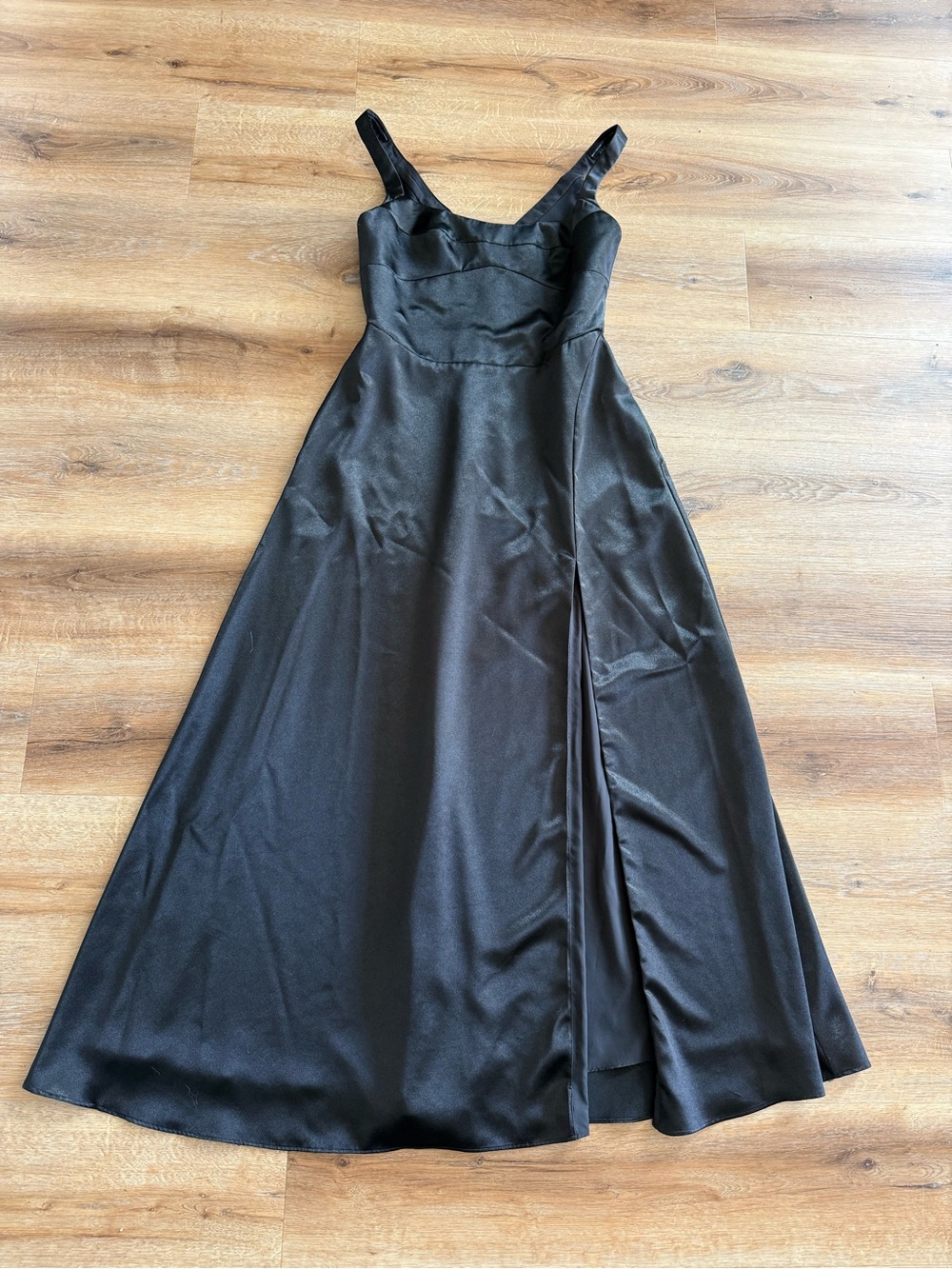 Azazie Hope Metallic Black Satin